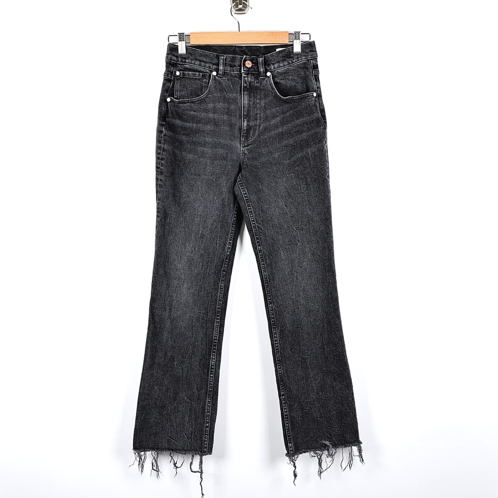 La Vie Rebecca Taylor Jeans Straight Leg Women's‎ Black Raw Hem Size 27